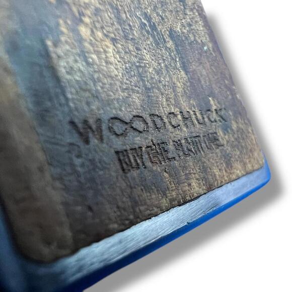 Zippo Lighter Woodchuck Blue Matte Wood Inlay F Collectible USA Made - Picture 3 of 7